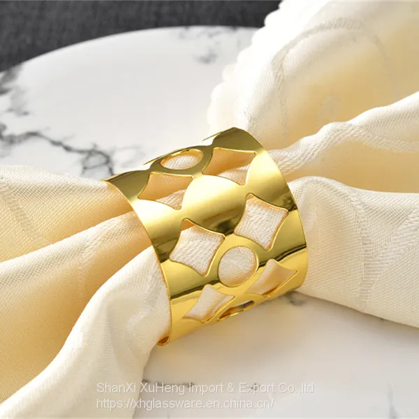 Amazon Best Selling Laser Cutting Round Napkin Holder Ring For Hotel & Restaurant Supplies Table Decoration photo-2