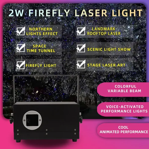 Direct Supply 2W Waterproof RGB Star Laser Light IP65 Full Color DMX512 Control Mode Auto photo-3