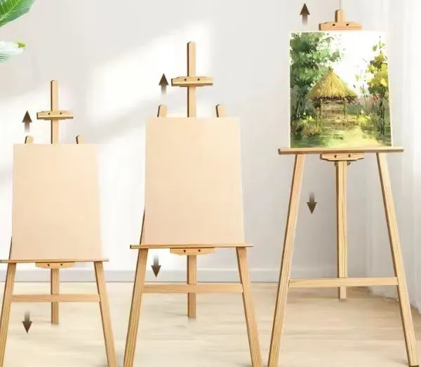 Painting Wood Easel Adjustable Wooden Easel Natural 145cm Foldable Beech Wood Easel photo-4