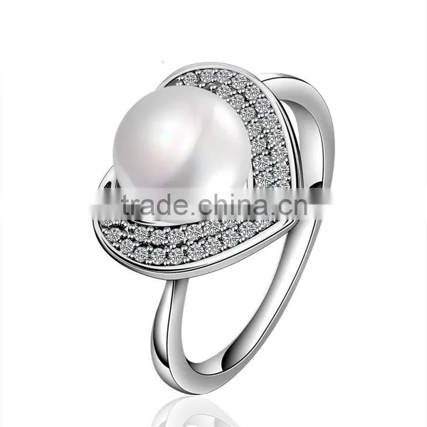 Jewelry Manufacturer China Hear Shape Design Pearl Ring photo-2