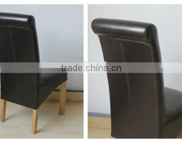 RCH-4065-4 Black High Back Roll Head PU Leather Dining Chair photo-4
