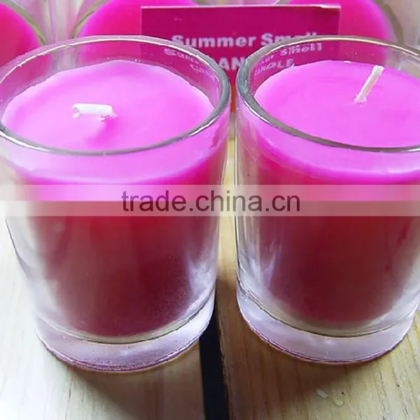 Pink Scented Candle in a Jar/scented Soy Wax Candle/Jar Candle Flameless photo-2