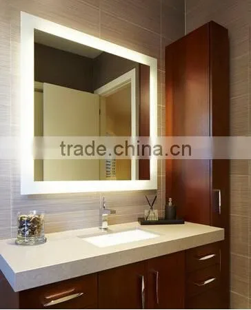 Aluminum Framed Led Hotel Bathroom Mirror With Clock Features Supplier's Choice photo-2