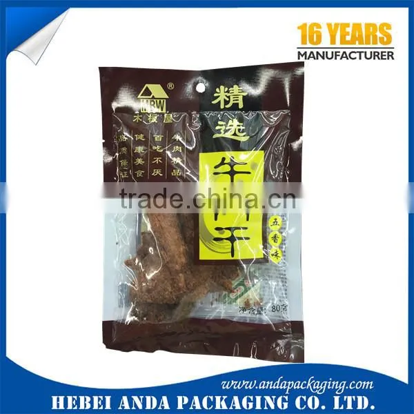 Moisture Proof Beef Jerky Plastic Food Packaging Bags/zipper Top Stand up Pouch photo-2