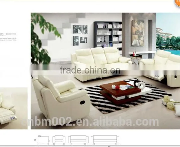 White Electric and Manual Recliner Chair 1+2+3 Set Top Grade Leather as to Your Request