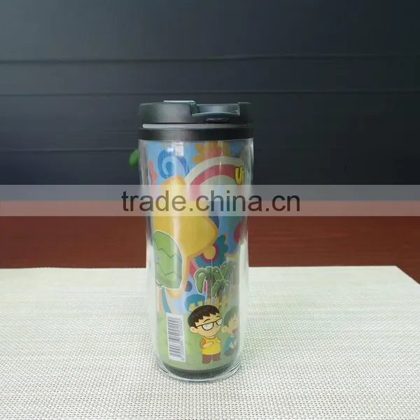 13oz Custom Logo Double Wall Plastic Color Changing Magic Coffee Cup photo-5