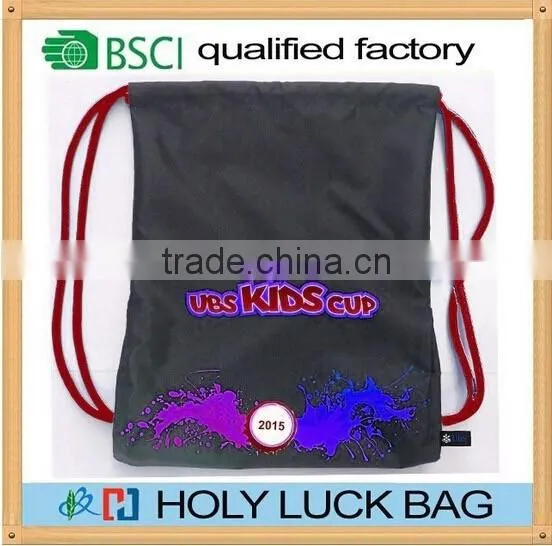 Oxford Drawstring Recycled Bag Backpack Wholesale Gym Rucksack photo-4