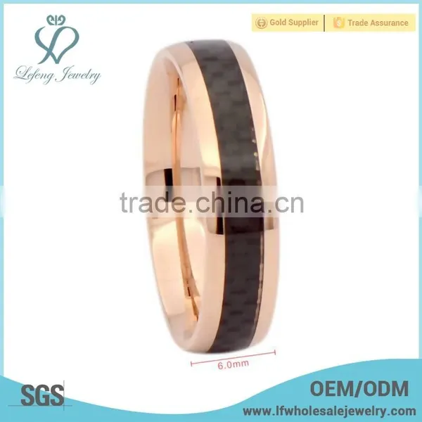 Top Selling Rose Gold Ring Titanium With Carbon Fiber Engagement Ring photo-2