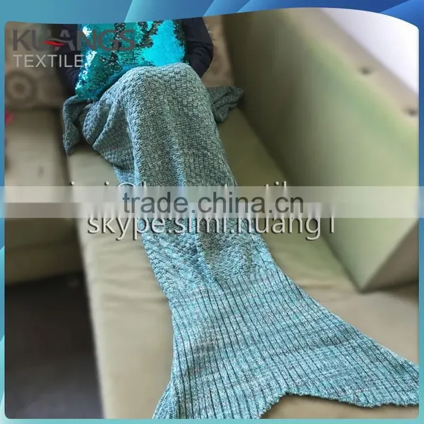 E-cowlboy 2016 Latest Handmade Soft Material Mermaid Tail Shape Blanket With Scales Pattern and Tassels (kids,adults) Quality Choice photo-5
