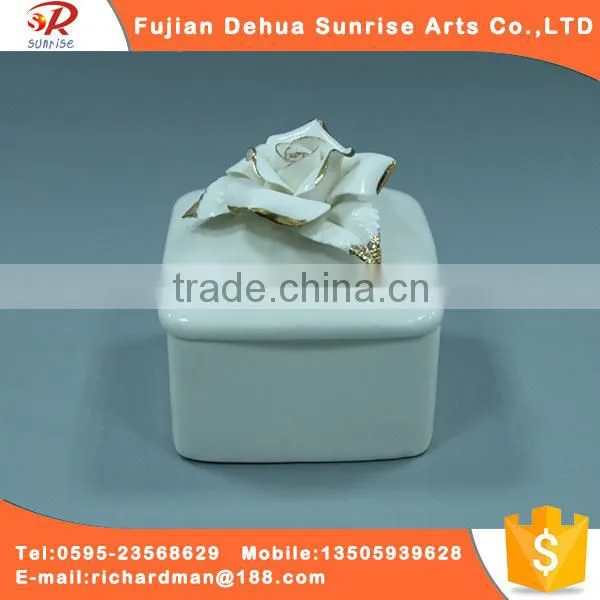 Wholesale Ceramic Glazed Jewelry Box Decoration