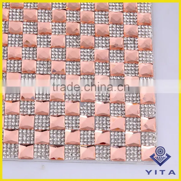 Wholesale 24x40cm Square Hotfix Adhesive Rhinestone Mesh Sheet For Shoes photo-6