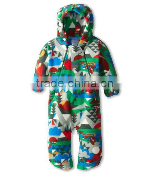Kids Clothes Baby Boys Warm Winter Polar Fleece Romper For Wholesale photo-2