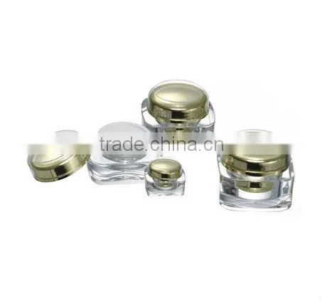 Pink Square Acrylic Jar for Cosmetic Cream, 50ml Square Acrylic Jar, Acrylic Cosmetic Jar