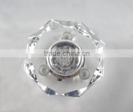 Nice Clear Crystal LED Light Base With a Diamond Cut/facet for Crystals Decoration photo-2
