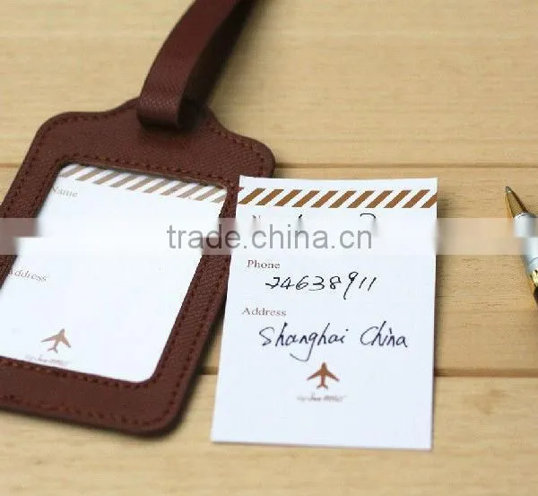 China Cheap Custom Leather Travel Luggage Tag,custom PU Leather Luggage Tag for Trip photo-3