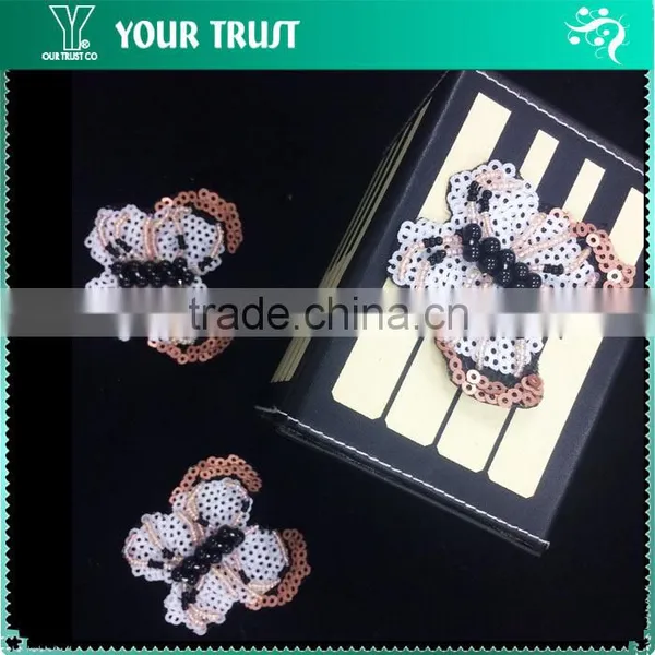 Decorative For Dress Sprakling Butterfly Sequin Applique Patch photo-6