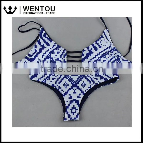 New Arrival Double-sided Printing Brazilian Spa Bikini Swimsuit