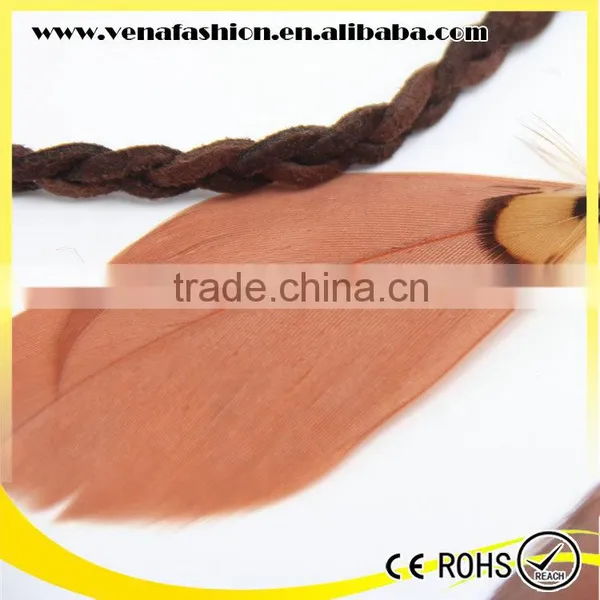 Indian Feather Elastic Hand Fashion Head Band photo-5