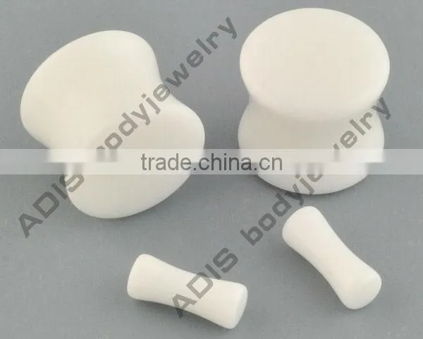 Body Jewelry Natural Stone Ear Tunnel White Color Stone Plugs photo-2