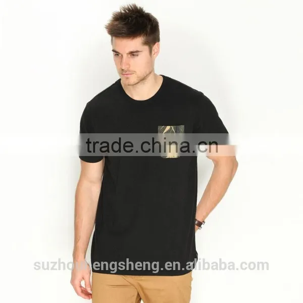 Front Pocket Black T Shirt