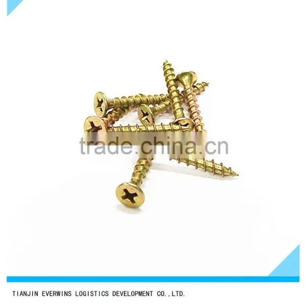 Countersund Head Brass Plated Screws Phillips Head Coarse Thread Drywall Screws photo-5