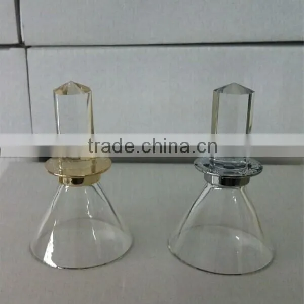  factory wholesale handmade clear transparent eco-friendly high borosilicate quartz glass funnel for perfume smelling