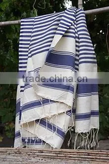 100% Cotton Stripe Beach Towel With Fringe photo-2