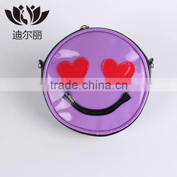 Round Glitter PU Shoulder Bag With Embroidery and Chain Strap photo-4