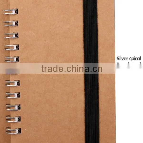 A4/A5/A6/B6/A7 Spiral Kraft Note Book Lined With Elestic Band photo-4