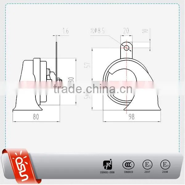 Universal French Car Horn Electric Super Horn (ODL-163H) photo-2