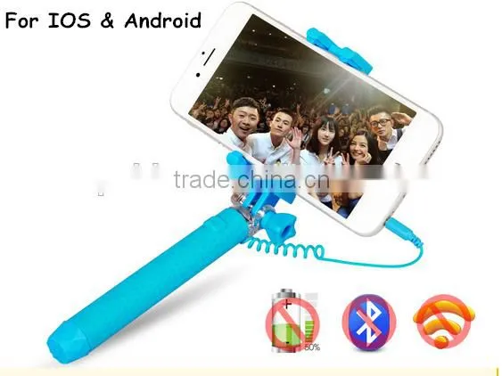 3.5MM Audio Cable Take Pole Selfie Stick - Self-portrait Monopod With Cell Phone Clamp - Extendable Selfie Stick Monopad photo-5