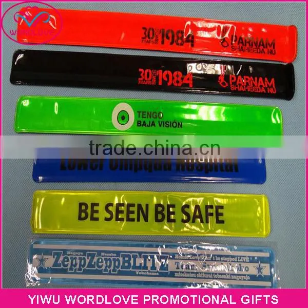 Cheap Wholesale Blank Flourescence Color Reflective PVC Slap Band photo-2