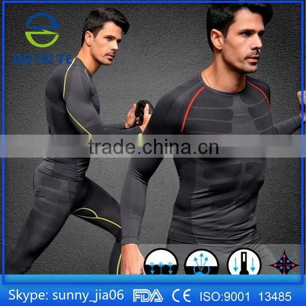 Men's Cool Dri Fit Compression Baselayer Short Sleeve T Shirts, Crew Neck Stretch Slimming Body Shaper Top Shirt photo-5