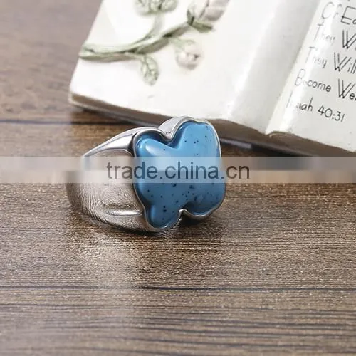 2016 New Arrival Fashion Wholesale Blue Turquoise Lovely Bear Finger Ring photo-4