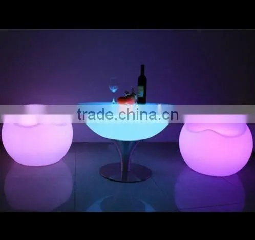 Elegang Led Sofa With Lighting Modern Outdoor Furniture Plastic Led Sofa Color Change for Hotelrotomoulding Led Furniture photo-2