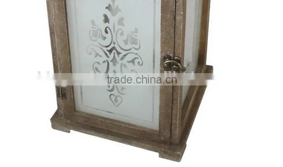 New Design Wooden Lantern With Silk Printing Glass photo-6