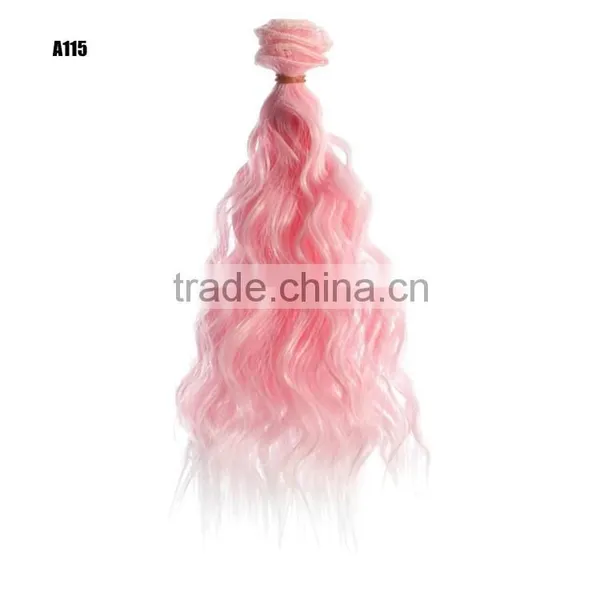 25cm Long Ombre Wavy Hair Curly Extension Bundles for Doll photo-4