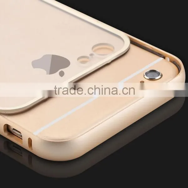 Clear Case Metal Aluminum Bumper Case Frame +Transparent Back Cover For IPhone 6/6S/6 Plus photo-3