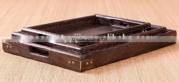 Japan Market Antique Paulownia Wood Tray,burn Wood Tray,antique Square Tray photo-2