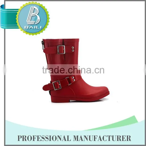 Red Women Rain Boots
