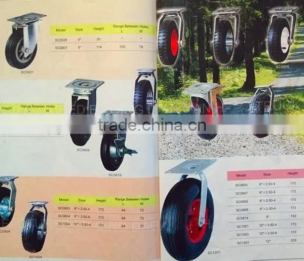 Manufacturer's High Quality Trundles 3''-12'' Rigid Caster Rubber Caster Wheel for Hand Carts Truckle of Platform Trolley photo-3
