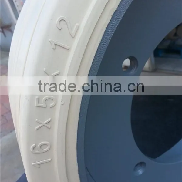 Made in China Mobile High Strength Scissor Work Lift Platform Solid Tire 16x5x12 Without Brake photo-2