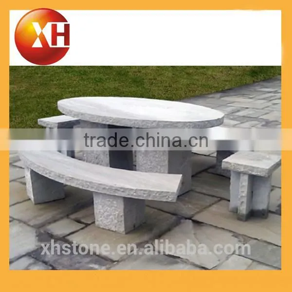 Garden Stone Outdoor Granite Table With Bases for Park Furniture photo-2