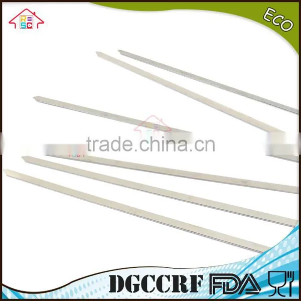 NBRSC New 10 Pcs Stainless Steel BBQ Barbecue Cooking Kebab Flat Skewers Needle Fork photo-5