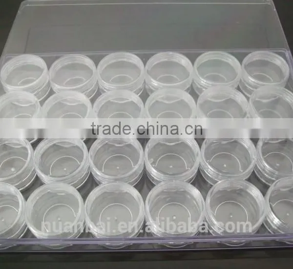 24/lots Plastic Glass Clear Cosmetic Beads Storage Pot Bottles Jars photo-2