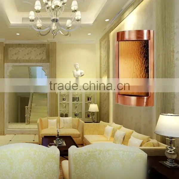 Indoor Hanging Water Wall Stainless Steel Decorative Mirror Glass photo-4