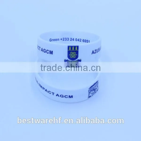 Silk Printed Cancer Awareness 3/4 Inch Silicone Bracelet photo-3