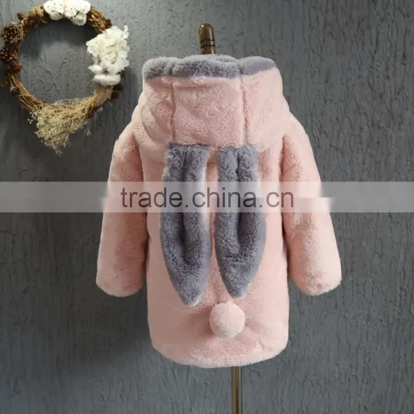 Girls High Quality Sweet Bunny Warm Thick Hoodie for Winter photo-4