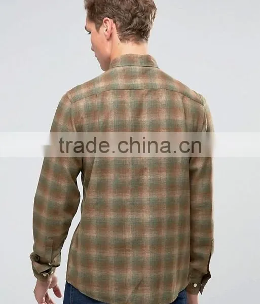 Plus Size Long Sleeve Button Down Collar Mens Pre-Shrunk 100% Cotton Comfortable Casual Khaki Check Printing Shirts photo-2