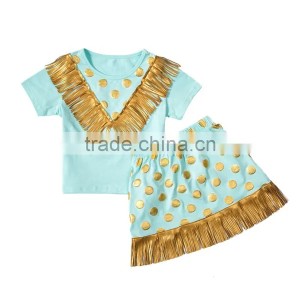 2016 Wholesale Kids Clothing Kids Wear Polka Dot Pettiskirt Set With Vintage photo-3